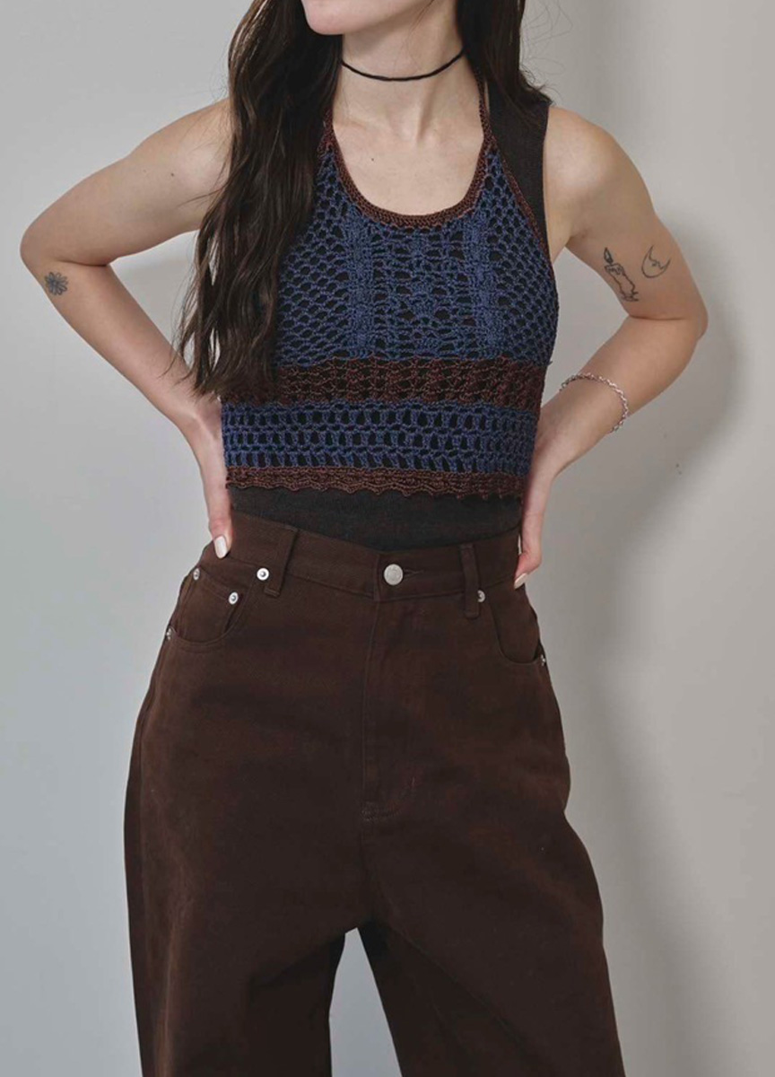 鉤針編織針織短版背心